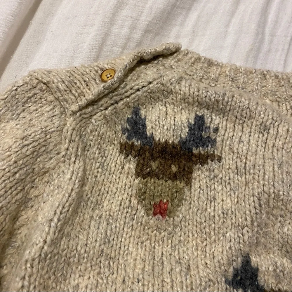 ZARA baby boys girls oatmeal reindeer knit sweater holiday winter warm 12-18m